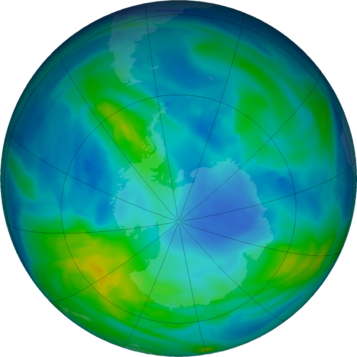 Antarctic ozone map for 03 May 2024